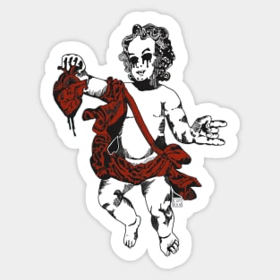 LOVE CUPID VALENTINES CHERUB HEART BREAKER DESIGN Sticker